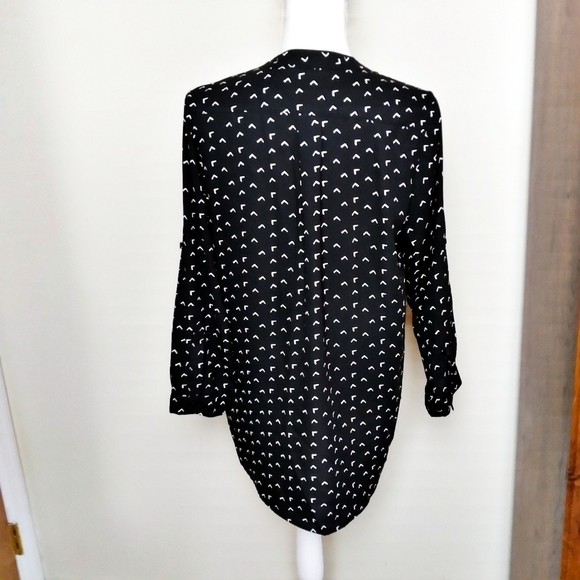 Halogen Nordstrom Black and White Popover Shirt - Picture 2 of 8